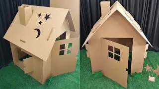 Como Fazer uma Casa com Papelão Casinha Feita Com Papelao Passo a Passo Para Boneca Brinquedos