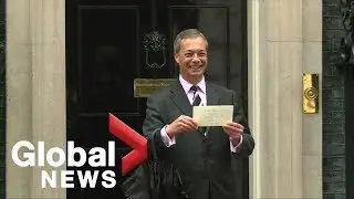 Nigel Farage delivers letter to 10 Downing Street outlining his Brexit vision