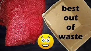 DIY// best reuse of empty box ,(plastic bori) ./ make organizer for your home.