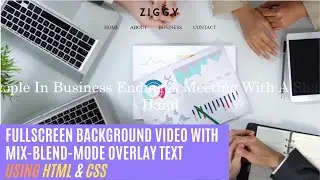 Fullscreen Background Video with Mix-Blend-Mode Overlay Text Using HTML & CSS | Website Tutorial