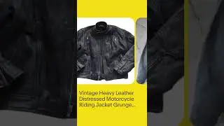 Vintage Heavy Leather Distressed Motorcycle Riding Jacket Grunge Streetwear 54