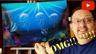 Spray Paint Painting video of a beautiful Underwater Ocean Scene!!!!