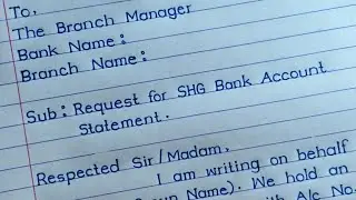 Application For Bank Statement of SHG / Request For Statement Of SHG Bank Account / MM Handwriting