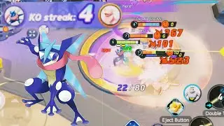 Greninja on cleanup duty | Greninja Surf build | Pentakill? | Perfect unite move | Pokemon unite