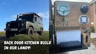 Land Rover Part 19: Back Door Kitchen Camper Fit Out with Fold Down Table.