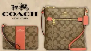 Coach Outlet | Mini Rowan File Bag + Corner Zip Wristlet In Signature Canvas | Designer Bag + Wallet