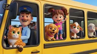 Колеса автобуса (версия для животных) 🚌 | Песенка про животных для детей | детские стишки Jollytoe