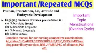 Position, Presentation,Lie, Attitude and Embryonic development|CHO,Jagriti acquire knowledge