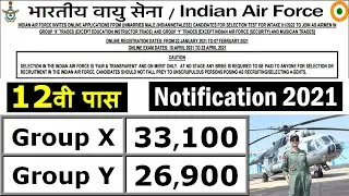 IAF Recruitment 2021 for Group X, Group Y @ airmenselection.cdac.in OR careerindianairforce.cdac.in