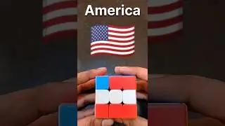 America flag on a Rubik's Cube 🇺🇲 #cubebawa #rubikscube #cubber #india #cubing #america #viral #art
