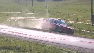 Rally Idrija 2019 crash (Čebron) zdrs po travi HP Ledine