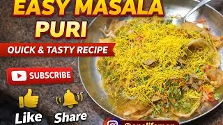 Easy Masala Puri Recipe😋| Quick & Tasty Street Food at Home | Must Try! #masalapuri #panipuri #india