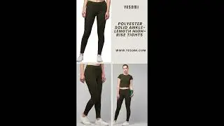 YESOMI Polyester Solid Ankle-Length High-Rise Tights