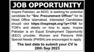 Job Opportunity At Inspire Pakistan | JOBDASTAK