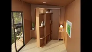 Kitsmart Furniture. Foldable wall bed with table