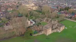 Winchester Cathedral and Wolvesey Castle, Mavic 2 Pro Drone Aerial Footage