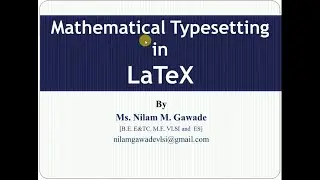Mathematical Typesetting in LaTeX