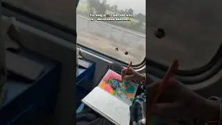 Train Journey Devotional &mdash; Krishna Sketch with a 4-Color Pen #KrishnaArt #short #krishna #travel