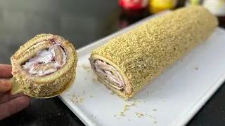 بلا ماتزيدي تشريه من الباتيسري ديريه غير في دارك😍بيسكوي رولي بجينواز متتكسرش وخفيفة بشكل رائع ولذيذ😋