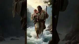 Saint Christopher Carrying the Christ Child to cross the river 🙏