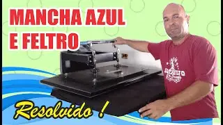 Como trocar o feltro da base e tirar a mancha azul na prensa térmica de camisetas sublimação total ?