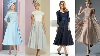 Latest and trending plus size Mother of the bride tea length dresses #2020