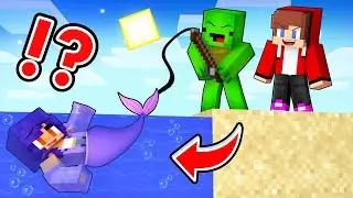 JJ and Mikey fishing with APHMAU MERMAID - Maizen Minecraft Animation