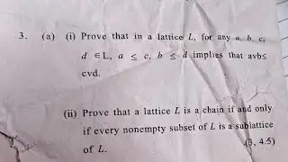 Discrete Mathematics PYQs solved | Sem 3 | Join and Meet | Lattice - Sublattice | DU | Bsc. maths