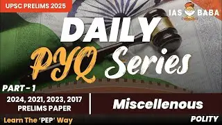 Polity|UPSC Prelims PYQ'S|Miscellenous Part 1| A Free Initiative|
