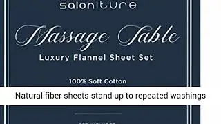 Saloniture 3-Piece Flannel Massage Table Sheet Set - Soft Cotton Facial Bed Cover - Includes Flat