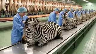 Inside the Modern ZEBRA Pattern Leather Factory||Comp Process||AI Simulation||Manufacture Mystery||