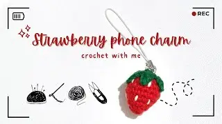 Strawberry phone charm🍓✨️| crochet tutorial~ easy