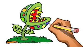 how to draw carnivorous plants step by step