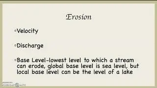 Fluvial Erosion and Base Level
