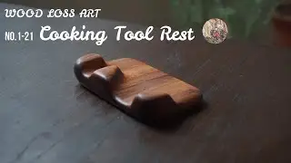 Carving a Cooking Tool Rest - Wood : Oak - No.1-28 ( 木 キッチン ツール 置き 作り方 )