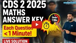 Less Than 1 Minute! 🚀 CDS 2 2025 Full Paper Solved | Word to Word from Notes