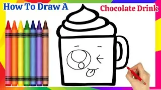 How to draw a chocolate drink || chocolate drink drawing || Drawing for kids