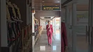 Customer service agent serving a passenger at an airport