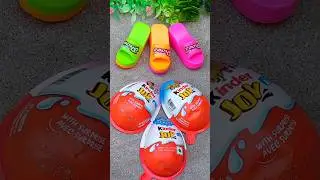 O m&oacute;j Boże! Mn&oacute;stwo Kinder Joy z kolorowymi kapciami i klejnotami 😋#szorty#kinderjoy#czekolada