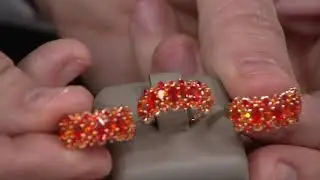 Pear and Round Cut Fire Opal Band ring 14K Gold 1.40 cttw on QVC