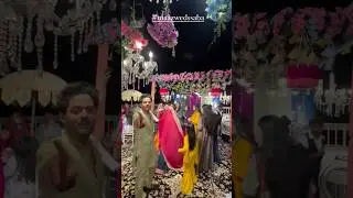 Aiman Khan and Minal Khan on their brother Maaz's Mayun 💛#shorts #lollywoodworld