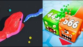 Snake Clash Vs Cube Zone.io Max All Levels Gameplay Android,iOS NEW UPDATE