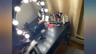 VASAGLE Vanity Table, Makeup Vanity Desk with Rounded Mirror, 2 Drawers, Vanity Set review