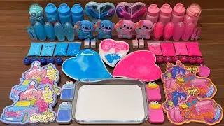 BLUE vs PINK | Mixing random into Glossy Slime I Relaxing slime videos