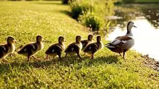 Watch These Ducklings Follow Their Mom to Water!