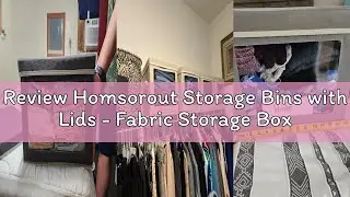 Review Homsorout Storage Bins with Lids - Fabric Storage Boxes with Lids, Collapsible Storage Bins w