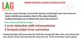 Error Control Coding Introduction(हिन्दी)