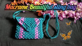 Macrame beautiful sling bag ✨️Macrame hand bag ✨️ Beautiful macrame bag tutorial step by step 