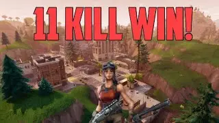 11 kill win solo game fortnite (Godly building)