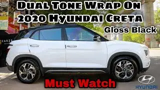 How To Wrap Roof In Gloss Black For Hyundai Creta Giving A Dual Tone Look |  @H2OCarzspaAhmedabad